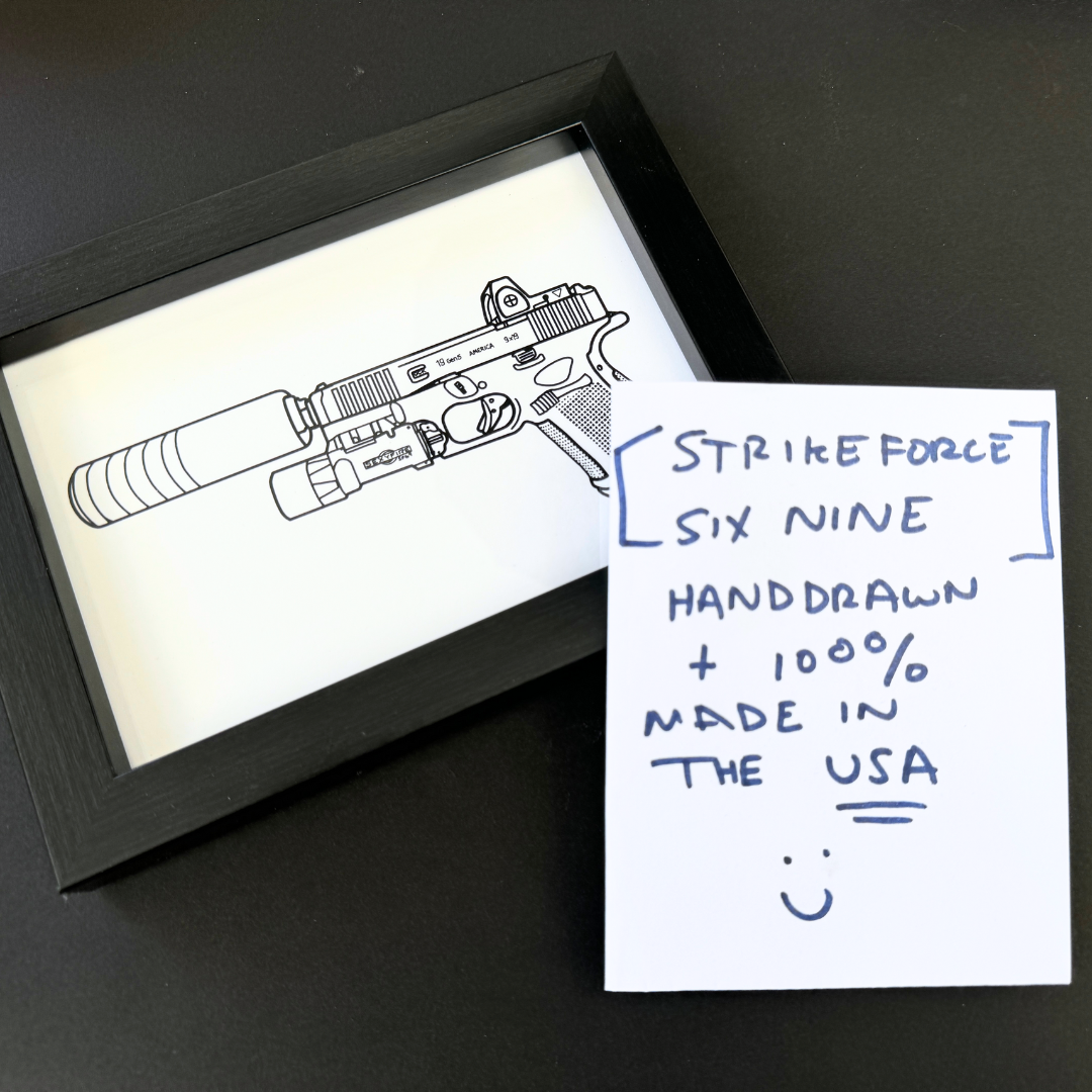 GLOCK 19 Handdrawn Art Print by Strikeforce69