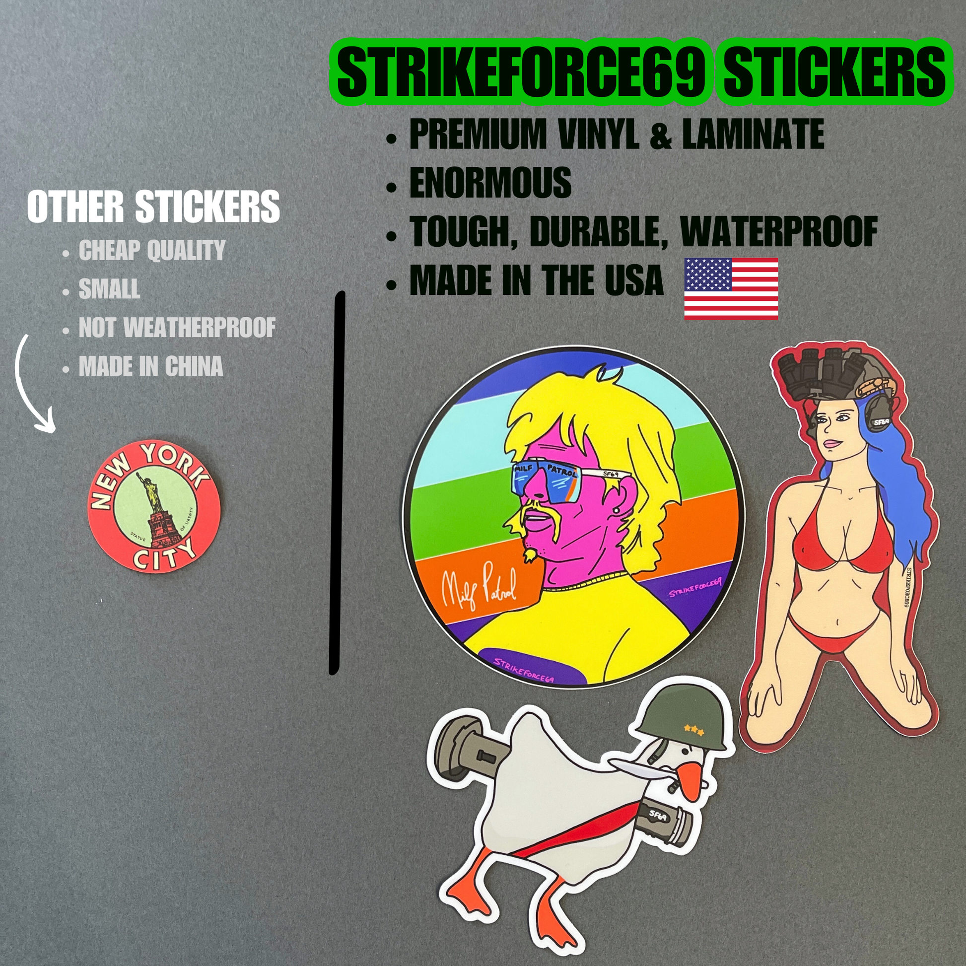 other cheap stickers are low quality and not weatherproof