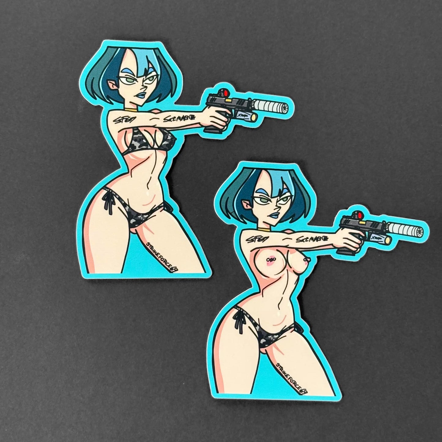 Emotional Support Goth Assassin Sticker by Strikeforce69