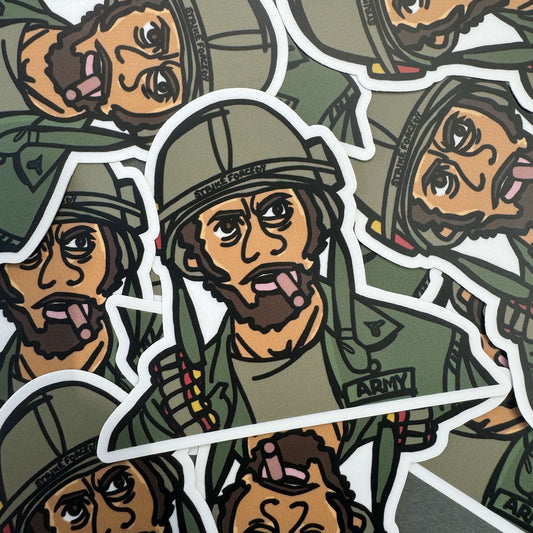 Kirk Lazarus Never go Full Tactical Sticker by Strikeforce69