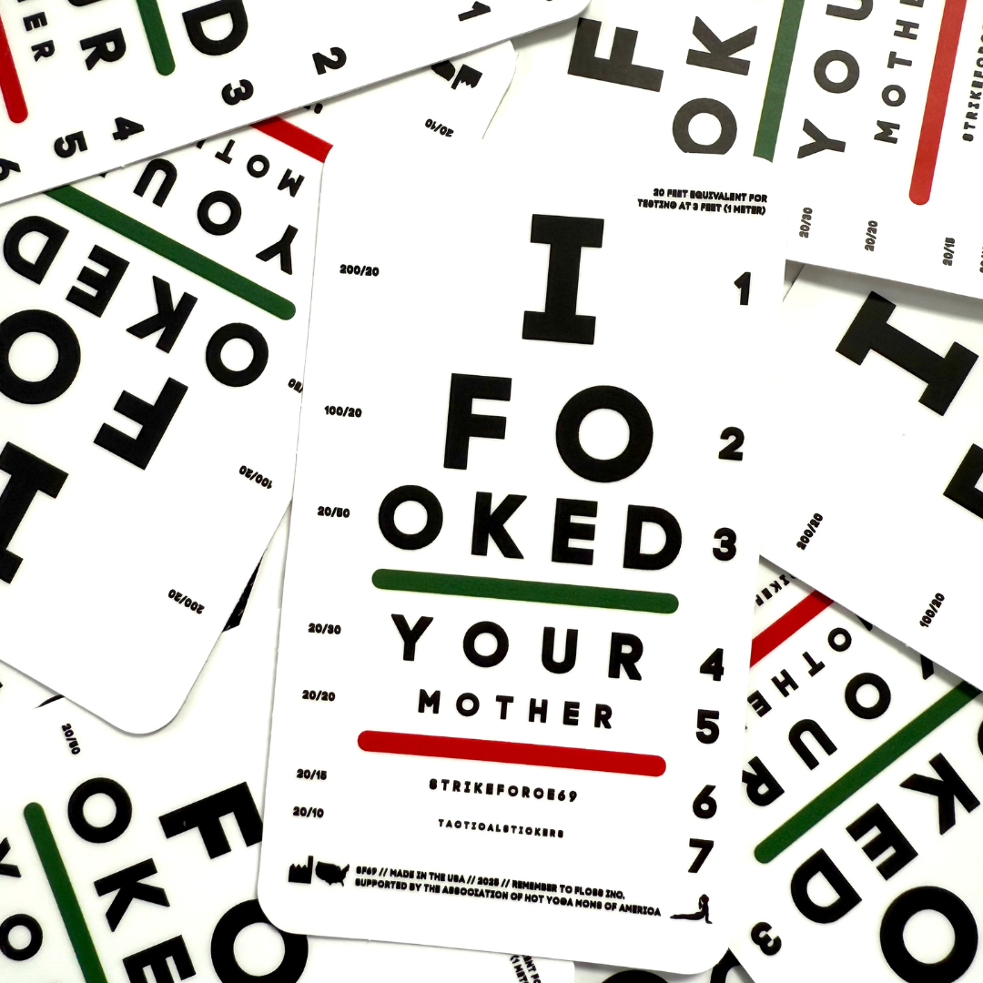 military eye exam chart stickers