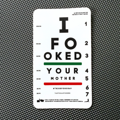 military eye exam chart on grid background