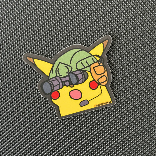 Pika character wearing nightvision goggles raiding